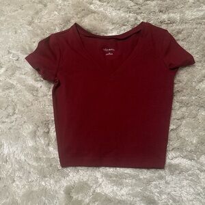 Extra small woman’s crop top deep red